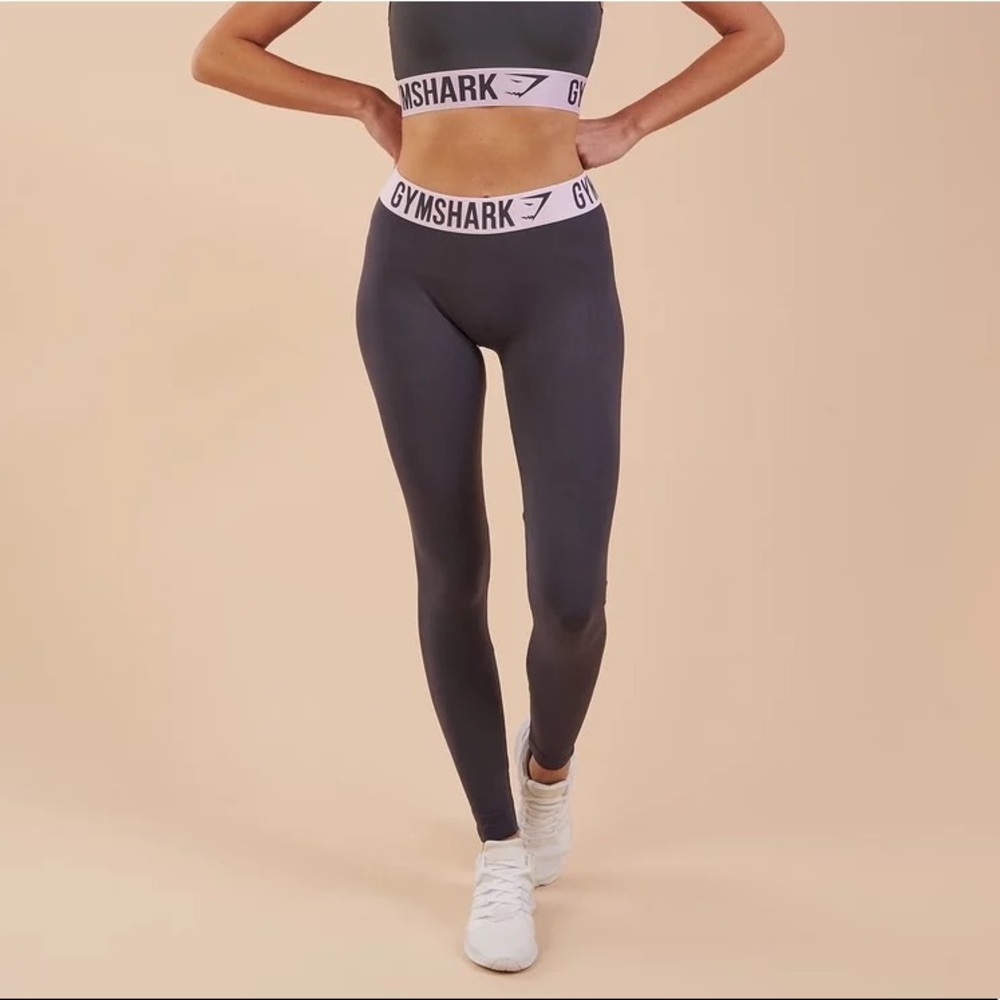 Gymshark Charcoal Grey/Chalk Pink Fit Leggings